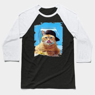Cat Goldfish Swallowing Baseball T-Shirt